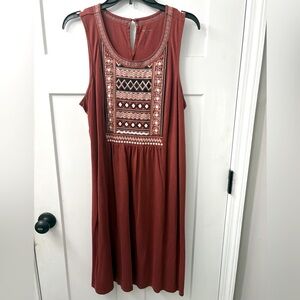 Garnet Hill Boho knit embroidered dress